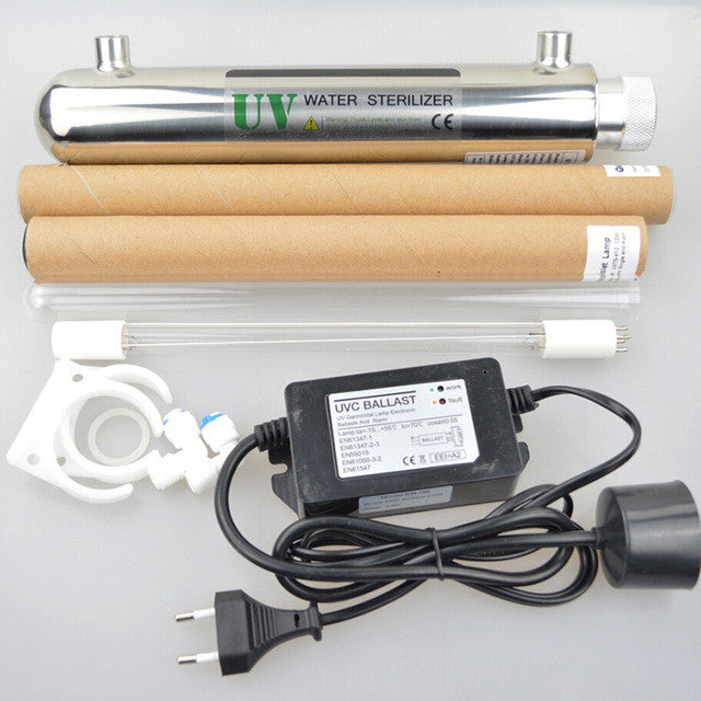 igh Quality 304 Stainless Steel UV Water Sterilizer 12W 1GMP Reverse Osmosis Water Ionizer Water Treatment Aquarium Equipment
